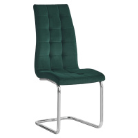 KONDELA Saloma New jedálenská stolička smaragdová (Velvet) / chróm