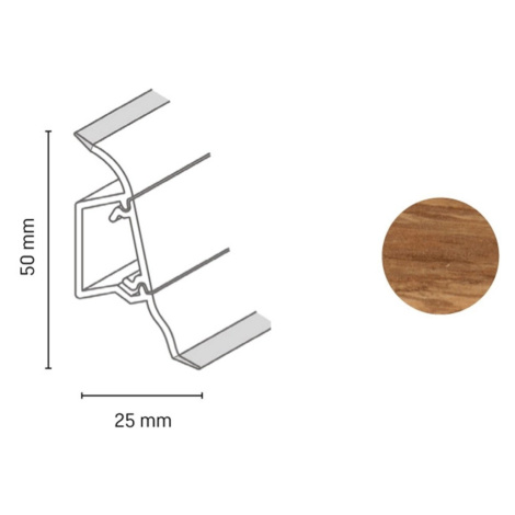 Döllken Profiles Lišta SLK 50 2141 dub keltský 50 x 25 x 2500 mm