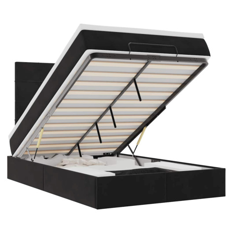 vidaXL OsmanskĂ˝ rĂˇm postele s matracmi ÄŤierna 120x190 cm zamat