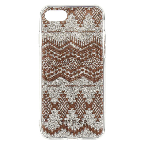 GUHCP7TGTA Guess Ethnic Chic Tribal 3D TPU Pouzdro Taupe pro iPhone 7/8