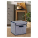 Modrý látkový úložný box s vekom 30x30x30 cm – Mioli Decor