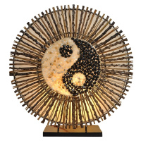 Stolová lampa Ying Yang Batur okrúhla 40 cm hnedá