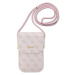 Guess PU 4G Metal Logo Script Phone Bag Pink