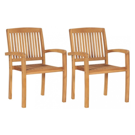 Záhradná jedálenská stolička 2 ks teakové drevo Dekorhome,Záhradná jedálenská stolička 2 ks teak vidaXL