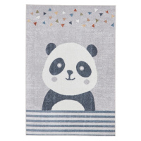 Svetlosivý detský koberec 120x170 cm Vida Kids Panda – Think Rugs