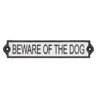 Liatinová ceduľa 26x5 cm Beware of the Dog – Esschert Design