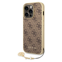 Guess 4G Charms kryt iPhone 14 Pro hnedý