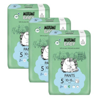 MUUMI Baby Pants 5 Maxi+ 10-15 kg (114 ks), mesačné balenie nohavičkových eko plienok