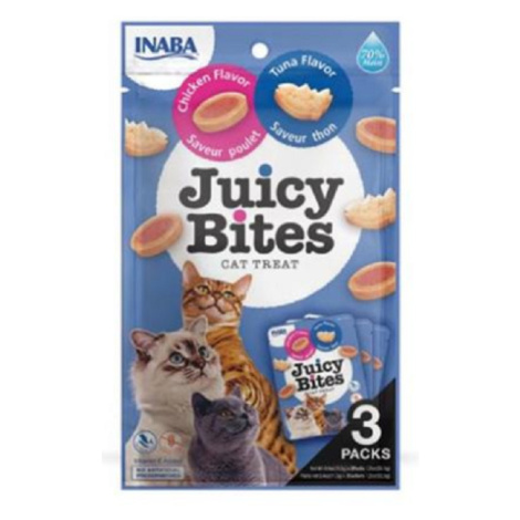 Maškrta pre mačky Inaba Juicy Bites cat Tuniak & Kura 3x11,3g