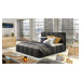 ELTAP POSTEL EDVIGE + DREVENY KARKAS + STANDARDNY ZDVIHAC + KONTAJNER 160X200, SOFT 11, BLACK, 2