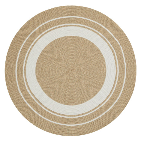 Kusový koberec Braided 105556 Creme Beige kruh – na ven i na doma - 150x150 (průměr) kruh cm NOR