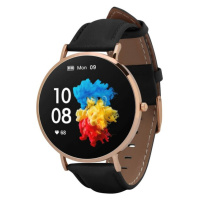 Garett Smartwatch Verona zlatá, čierna koža