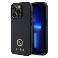 Guess PU 4G Strass Metal Logo Zadný Kryt pre iPhone 15 Pro Max Black