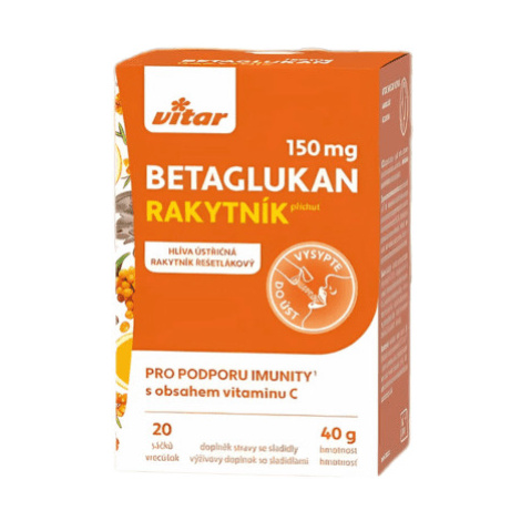 VITAR Betaglukán 150 mg príchuť rakytník 20 vrecúšok Vitar Veteriane