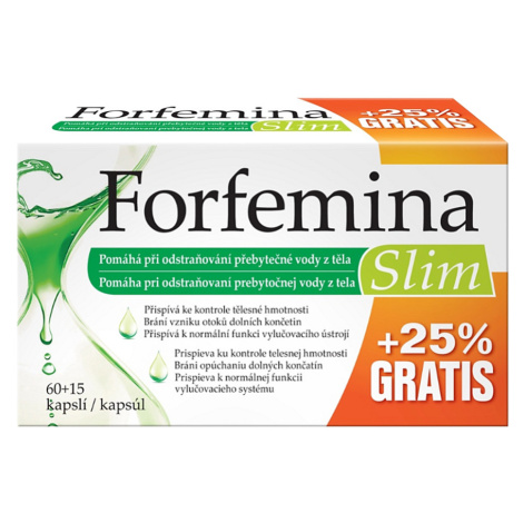 FORFEMINA Slim odvodnenie tela 25% GRATIS 75 kapsúl