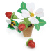 Drevené jahody v kvetináči Strawberry Flower Pot Tender Leaf Toys skladačka s magnetickým čmelia
