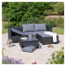 Čierny/sivý záhradný lounge set z umelého ratanu pre 4 Skottevik - Bonami Selection