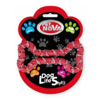 Pet Nova TPR ROPEBONE RED hračka pre psy - kosť z lana 20cm