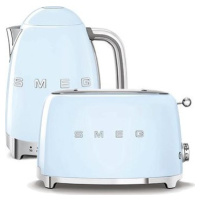 rychlovarná konvice SMEG 50's Retro Style 1,7l LED indikátor pastelově modrá + topinkovač SMEG 5