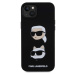 Karl Lagerfeld Liquid Silicone Karl and Choupette Heads Zadný Kryt pre iPhone 15 Plus Black