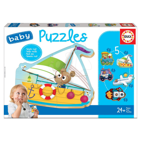 Puzzle pre najmenších Baby 5 Educa Dopravné prostriedky II. od 12 mes