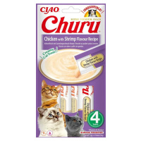 Inaba Churu Cat pyré kura s krevetami maškrta pre mačky 4x14g