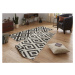 Kusový koberec Twin-Wendeteppiche 103129 schwarz creme – na ven i na doma - 80x250 cm NORTHRUGS 