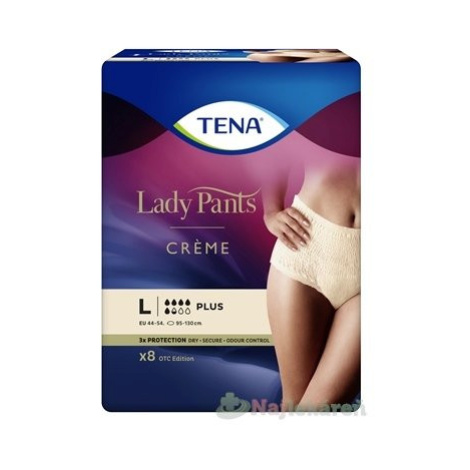 TENA Lady Pants Creme L dámske naťahovacie inkontinenčné nohavičky, krémové 8ks