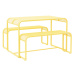 Žltý kovový balkónový stolík Garden Pleasure MWH, 63 x 110 cm