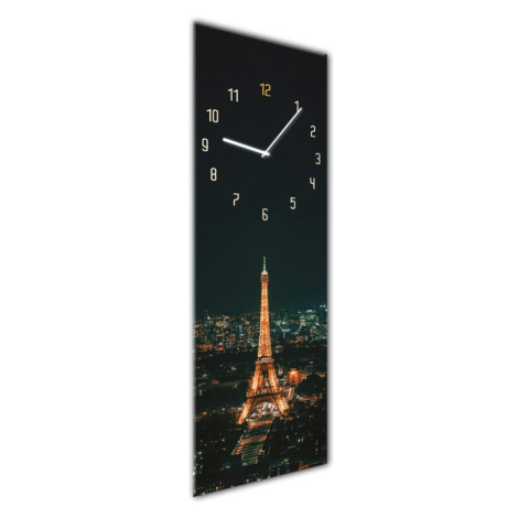 Nástenné hodiny Styler Glassclock Paris, 20 × 60 cm
