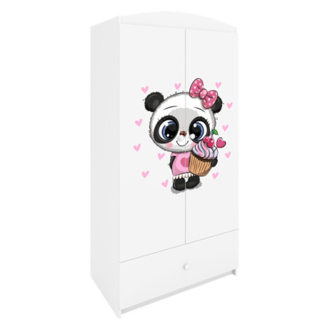 Dětská šatní skříň BABYDREAMS Panda bílá