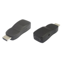 PremiumCord mini prevodník HDMI / VGA + zvuk a napájací konektor čierny