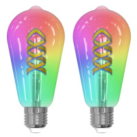 LUUMR Inteligentné LED žiarovky sada 2 E27 ST64 4W RGB číre Tuya