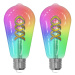 LUUMR Inteligentné LED žiarovky sada 2 E27 ST64 4W RGB číre Tuya