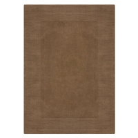 Kusový ručne tkaný koberec Tuscany Textured Wool Border Brown Rozmery kobercov: 160x230