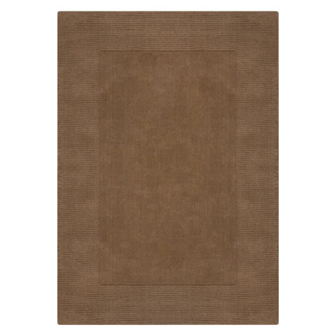 Kusový ručne tkaný koberec Tuscany Textured Wool Border Brown Rozmery kobercov: 160x230