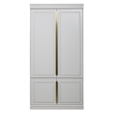 Svetlosivá šatníková skriňa z borovicového dreva 110x215x62 cm Organize – WOOOD