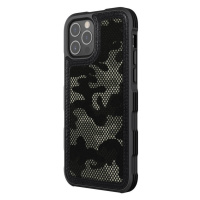 Apple iPhone 12 Pro Max, silikónový rám, plastový chrbát, maskovací vzor, Nillkin Camo, čierna