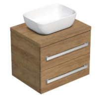 Kúpeľňová skrinka s krycí doskou SAT Cube Way 60x53x46 cm dub Hickory CUBE461603DH45