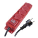 Prodlužovací kabel s vypínačem, krytkou a 4 zásuvkami 1,5 mm² LEE 10 m černo-červený