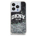 DKNY Liquid Glitter Arch Logo Zadný Kryt pre iPhone 15 Pro Black