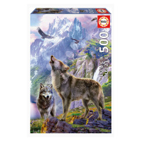 Puzzle Wolves in the rocks Educa 500 dielov a Fix lepidlo