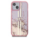 Guess PC/TPU Liquid Glitter Gold Stripe Zadný Kryt pre iPhone 15 Pink