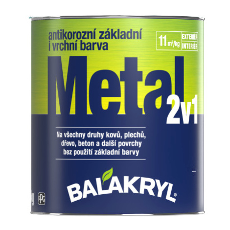 BALAKRYL METAL 2v1 - Antikorózna farba na kov RAL 9005  - čierna 5 kg