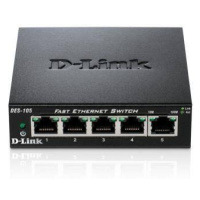 D-Link DES-105 5-portový 10/100 stolný prepínač s kovovým puzdrom