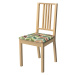 Dekoria Poťah na stoličku Börje, zelené a béžové kvetinové motívy, poťah na stoličku Börje, Inte