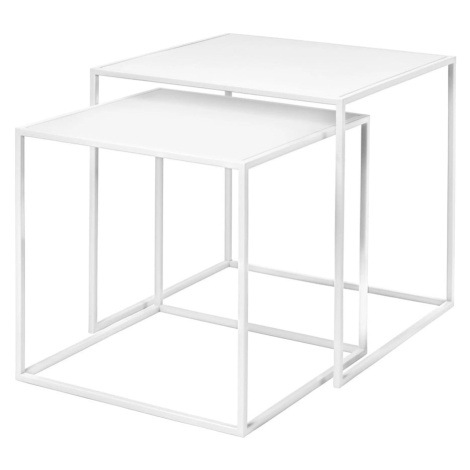 Biele kovové konferenčné stolíky v súprave 2 ks 40x40 cm Fera – Blomus