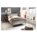 Sivá čalúnená dvojlôžková posteľ s úložným priestorom s roštom 140x200 cm Lotte - Meise Möbel