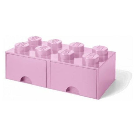 LEGO® úložný box 8 - so zásuvkami  svetlo ružová 250 x 500 x 180 mm