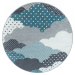 Detský kusový koberec Bambi 820 blue kruh Rozmery koberca: 160x160 kruh